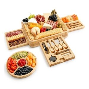 Deluxe Charcuterie Board - Bamboo Cheese Board
Platter Set
